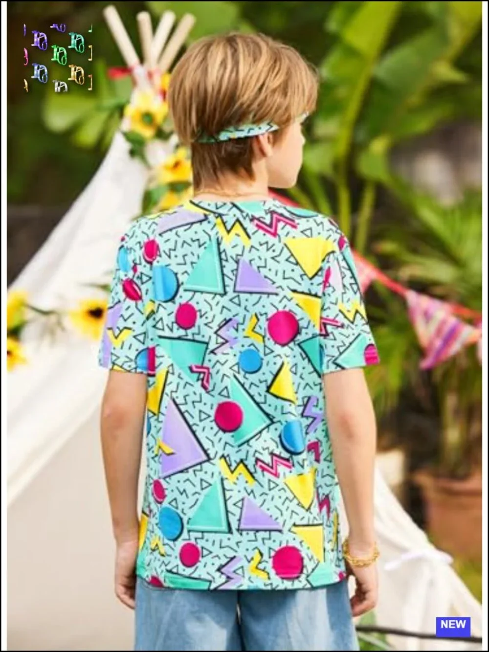 Boys 6 Piece 80s Hip Hop Costume Kid Disco Theme Party Outfit Set